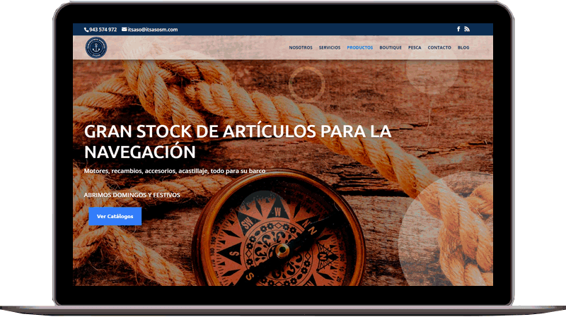 Diseño y desarrollo web, Suministros Marinos Itsaso