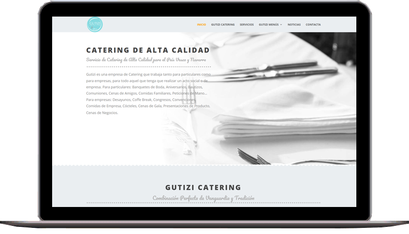 Diseño web: Gutizi Catering