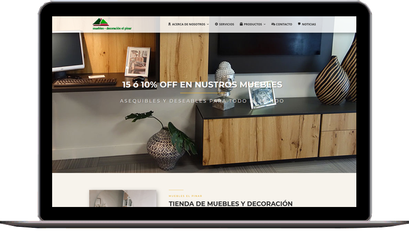 Diseño web: Muebles El Pinar